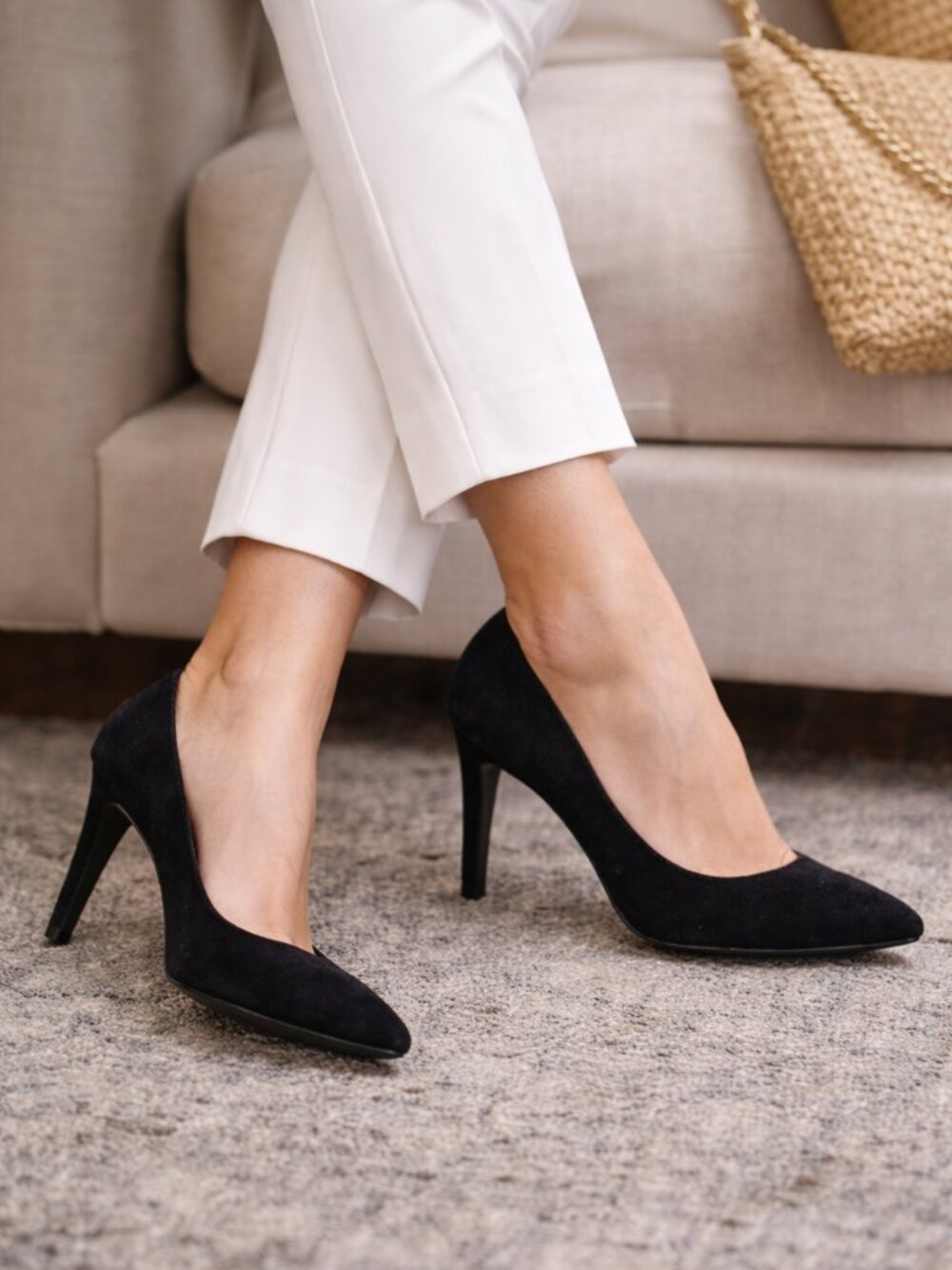 Ralph Lauren Collection Black Velvet Suede Pumps Size  Italy